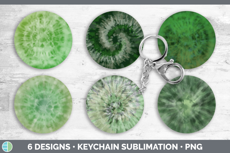 green-tie-dye-keychain-bundle-keyring-sublimation-designs