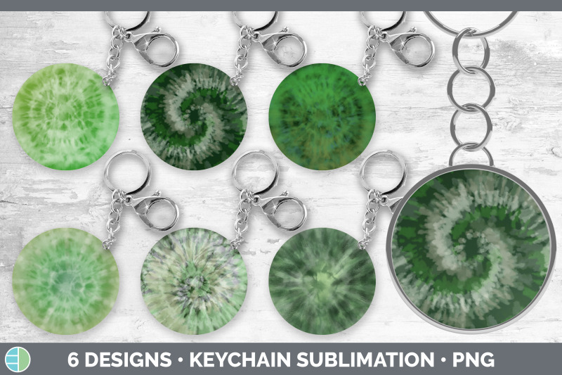 green-tie-dye-keychain-bundle-keyring-sublimation-designs