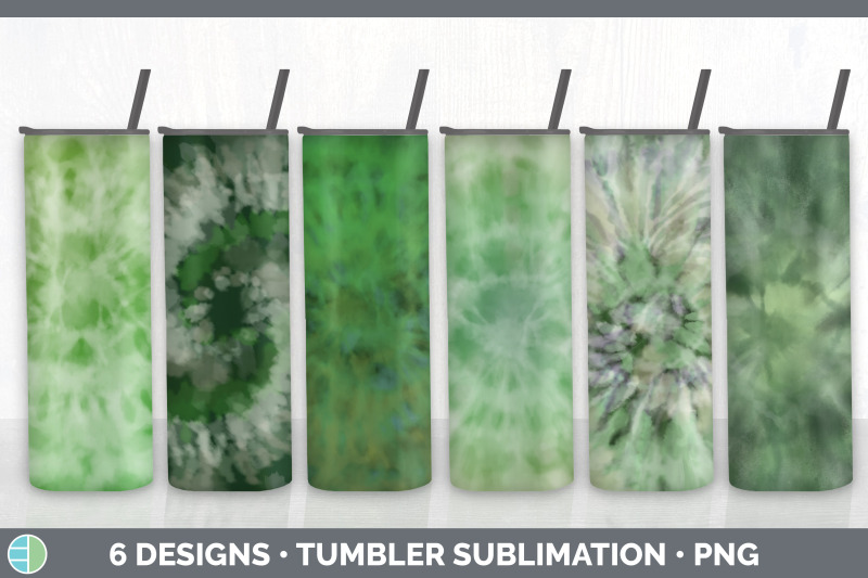 green-tie-dye-tumbler-sublimation-bundle