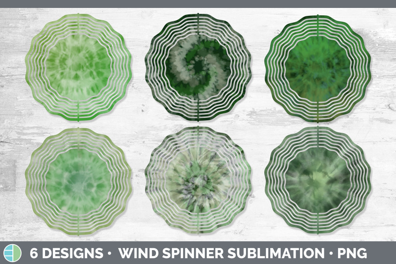 green-tie-dye-wind-spinner-sublimation-designs-bundle