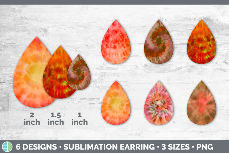 orange-tie-dye-teardrop-earring-sublimation-designs-bundle