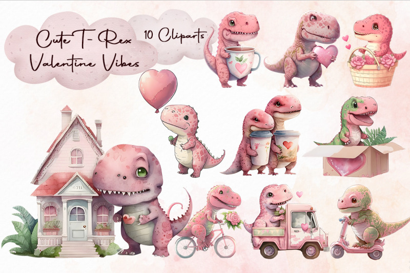 cute-valentine-t-rex-cliparts-bundle