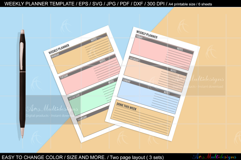 weekly-planner-printable-2-page-layout
