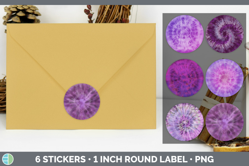 purple-tie-dye-stickers-sticker-1in-round-labels-png-designs