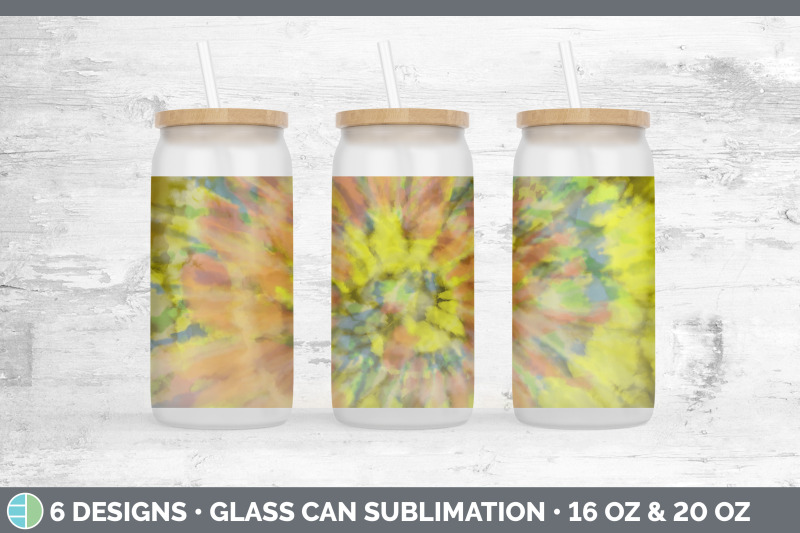 yellow-tie-dye-glass-can-sublimation-beer-mason-jar