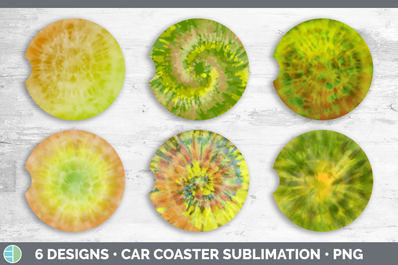 yellow-tie-dye-car-coaster-sublimation-designs-bundle