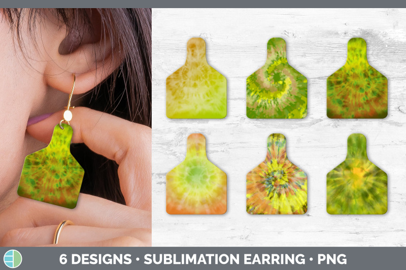 yellow-tie-dye-cow-tag-earring-sublimation-cattle-ear-tag