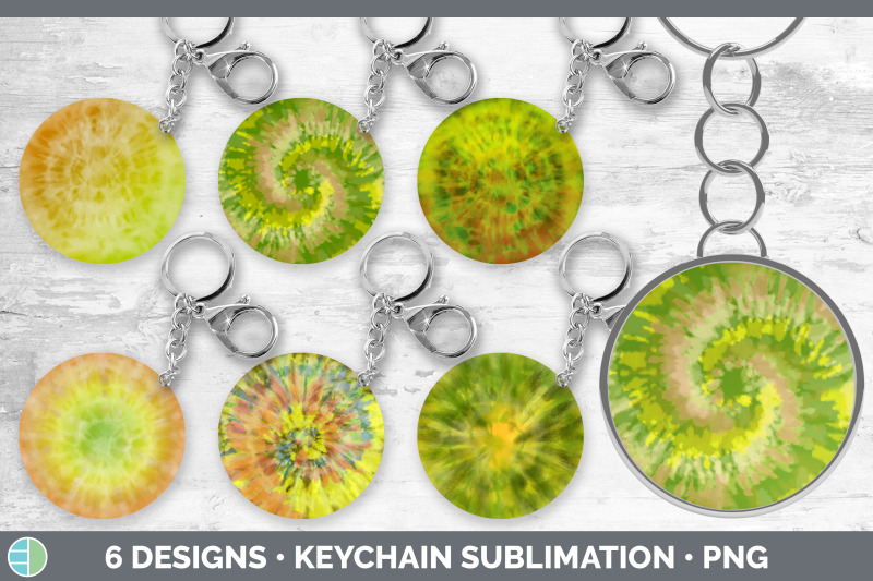 yellow-tie-dye-keychain-bundle-keyring-sublimation-designs