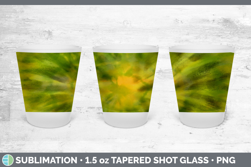 yellow-tie-dye-shot-glass-sublimation-shot-glass-1-5oz-tapered