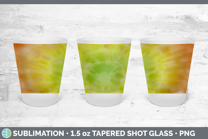 yellow-tie-dye-shot-glass-sublimation-shot-glass-1-5oz-tapered