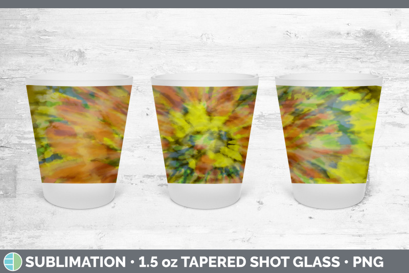 yellow-tie-dye-shot-glass-sublimation-shot-glass-1-5oz-tapered