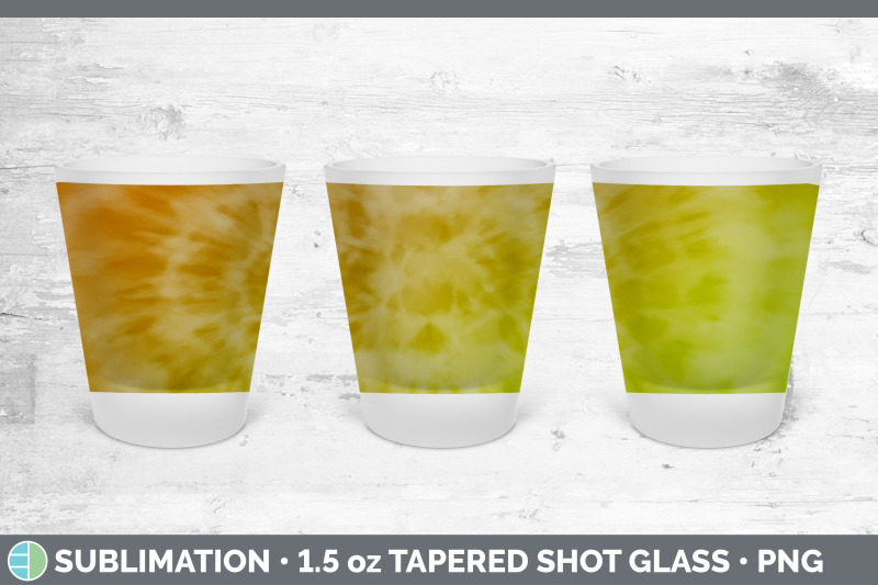 yellow-tie-dye-shot-glass-sublimation-shot-glass-1-5oz-tapered