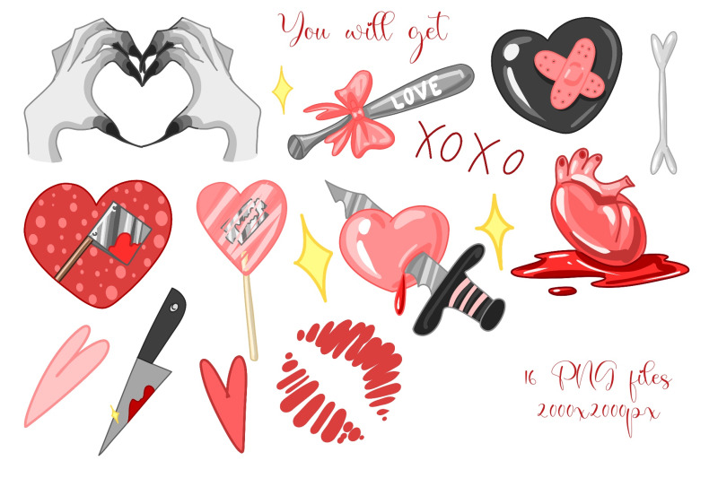 pastel-goth-digital-stickers-alternative-valentine-day