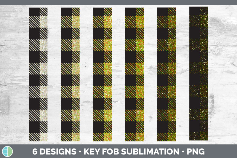 yellow-buffalo-plaid-key-fob-wristlet-sublimation