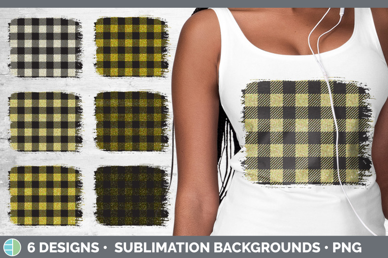 yellow-buffalo-plaid-distressed-sublimation-background-panel