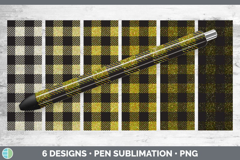 yellow-buffalo-plaid-pen-wraps-epoxy-sublimation-bundle