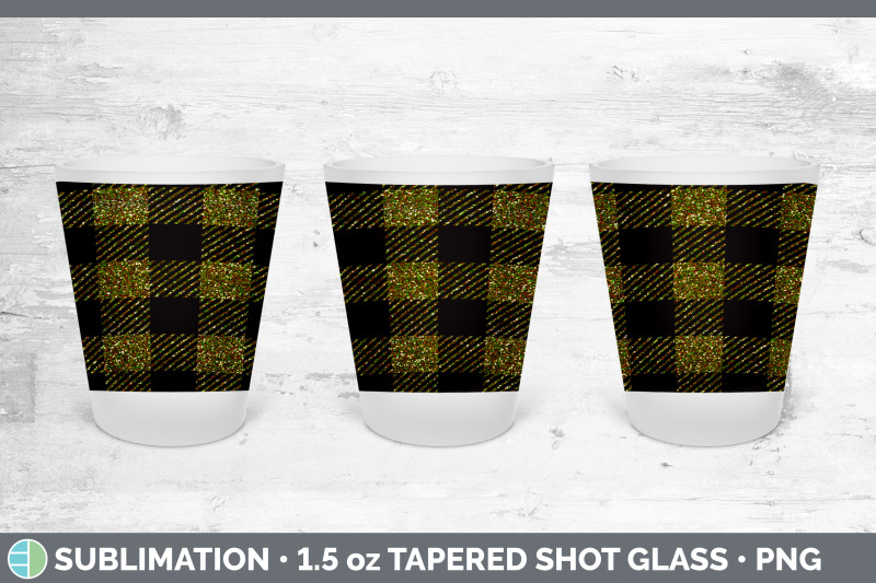 yellow-plaid-shot-glass-sublimation-tapered-shot-glass-1-5oz