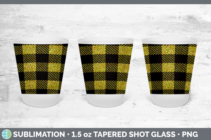 yellow-plaid-shot-glass-sublimation-tapered-shot-glass-1-5oz