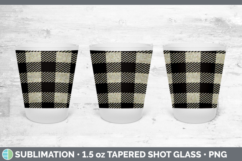 yellow-plaid-shot-glass-sublimation-tapered-shot-glass-1-5oz