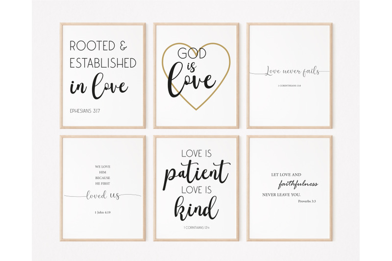 set-of-6-love-prints-6-love-bundle-love-wall-art-love-bible-quotes