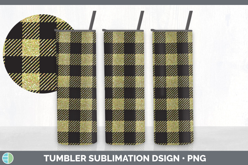 yellow-buffalo-plaid-tumbler-sublimation-bundle