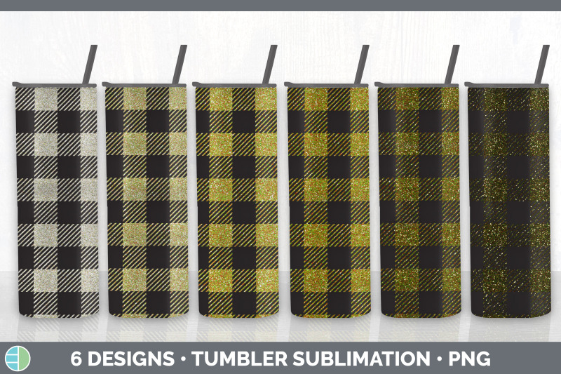 yellow-buffalo-plaid-tumbler-sublimation-bundle