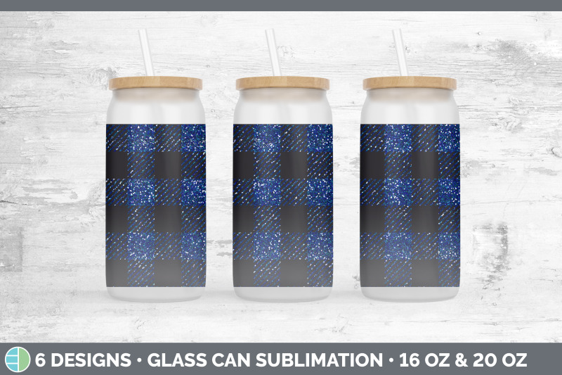 blue-buffalo-plaid-glass-can-sublimation-beer-mason-jar