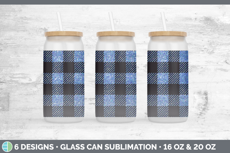 blue-buffalo-plaid-glass-can-sublimation-beer-mason-jar