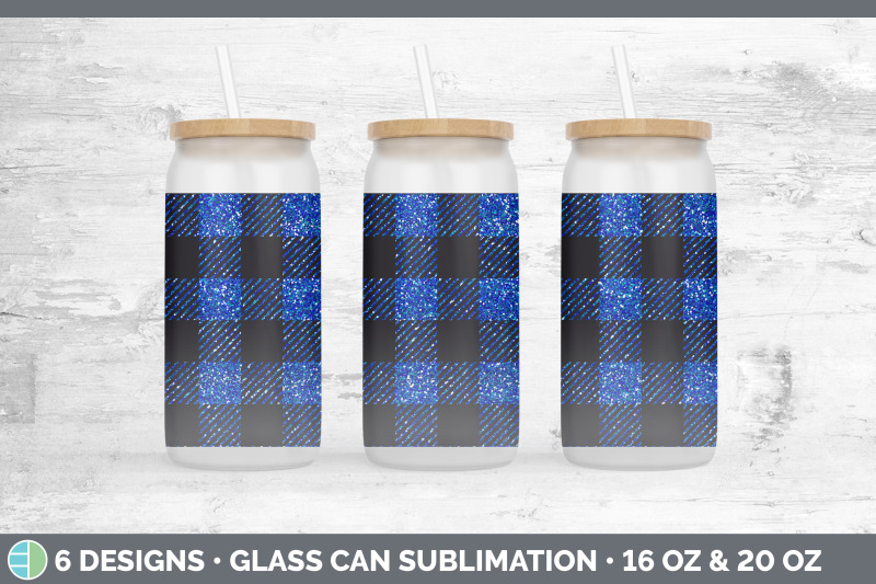 blue-buffalo-plaid-glass-can-sublimation-beer-mason-jar