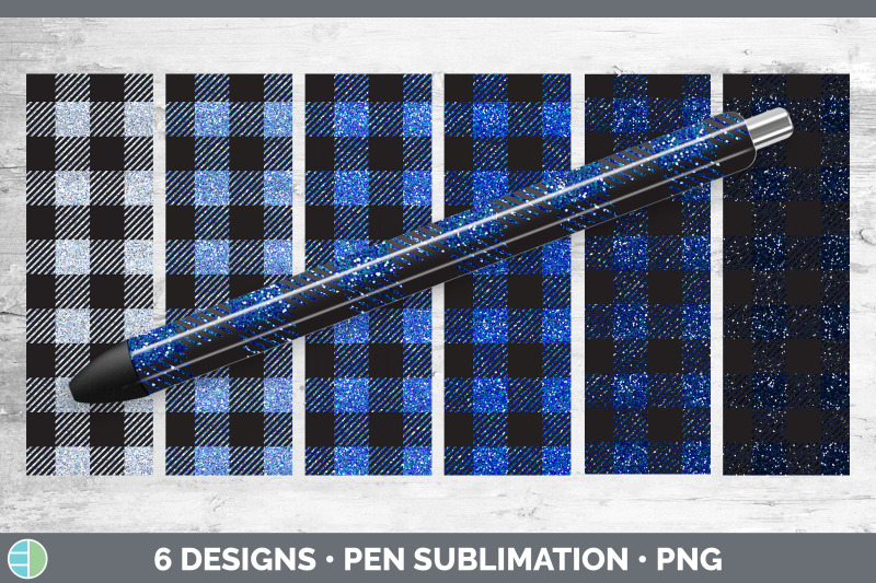 blue-buffalo-plaid-pen-wraps-epoxy-sublimation-bundle