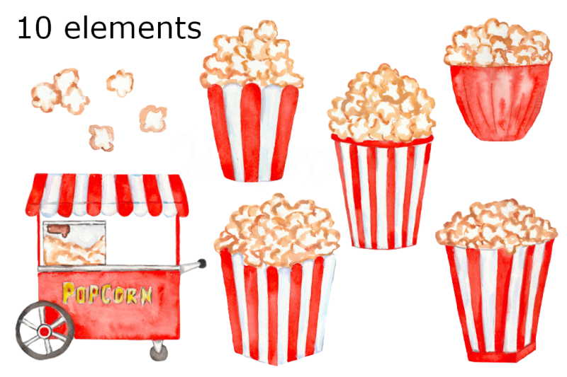 popcorn-watercolor-clipart