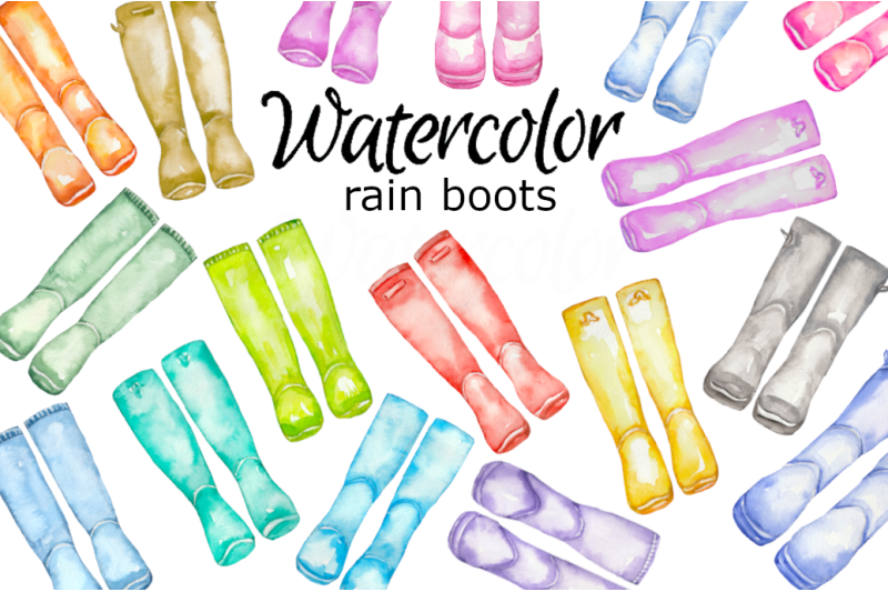 rainboots-watercolor-clipart