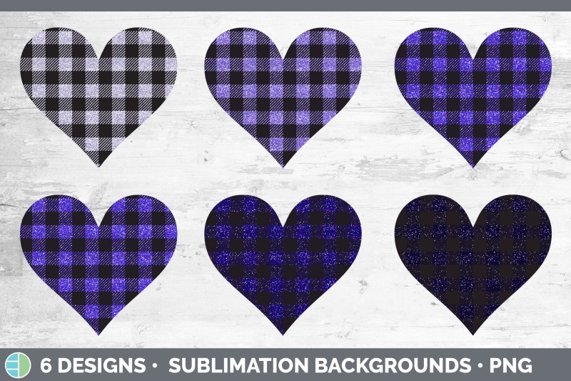 purple-buffalo-plaid-hearts-clipart