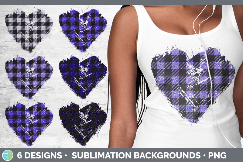 purple-buffalo-plaid-heart-distressed-clipart