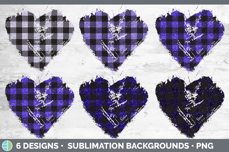 purple-buffalo-plaid-heart-distressed-clipart