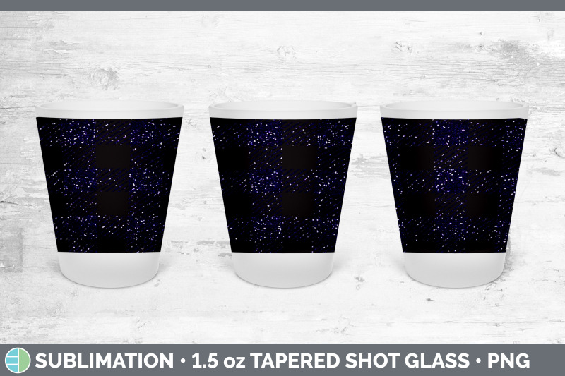 purple-buffalo-plaid-shot-glass-sublimation-shot-glass-1-5oz-tapered