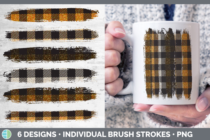 orange-buffalo-plaid-brush-strokes-png-sublimation-designs