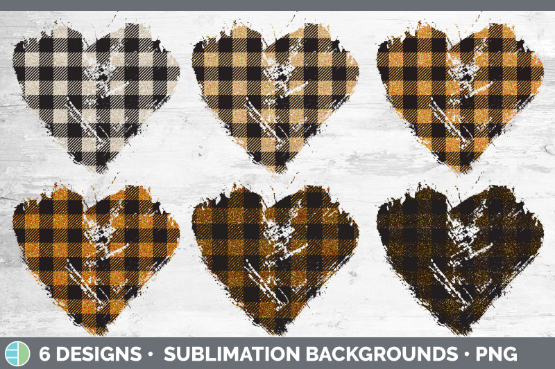 orange-buffalo-plaid-heart-distressed-clipart