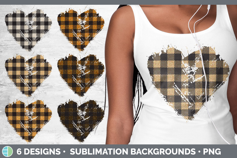 orange-buffalo-plaid-heart-distressed-clipart