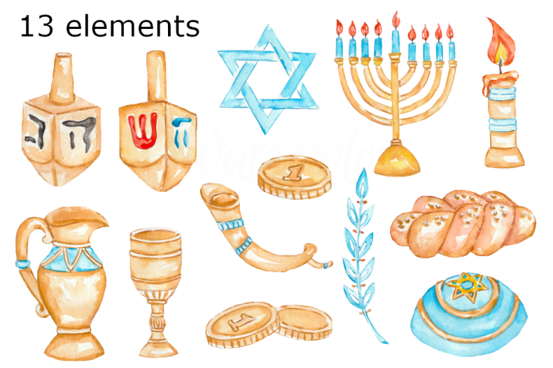 hanukkah-watercolor-clipart