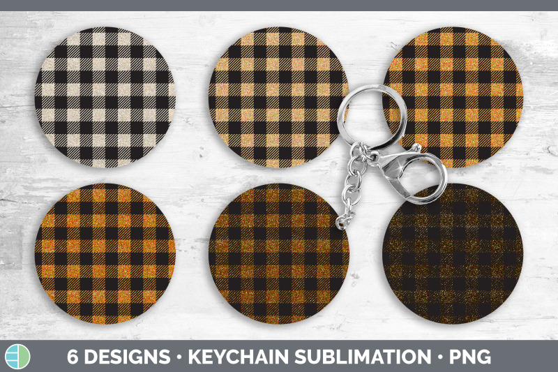 orange-buffalo-plaid-keychain-bundle-keyring-sublimation-designs