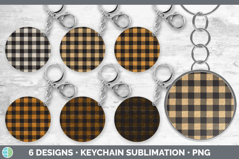 orange-buffalo-plaid-keychain-bundle-keyring-sublimation-designs