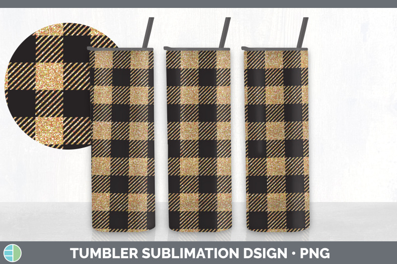 orange-buffalo-plaid-tumbler-sublimation-bundle