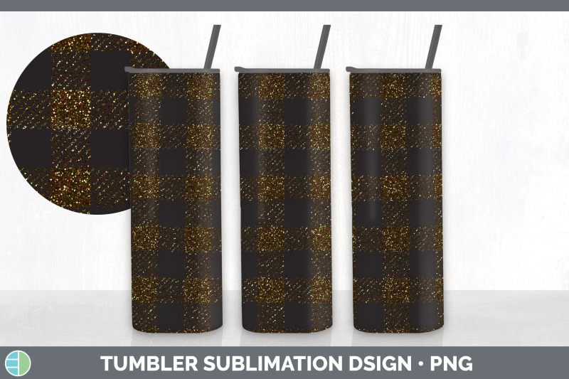 orange-buffalo-plaid-tumbler-sublimation-bundle