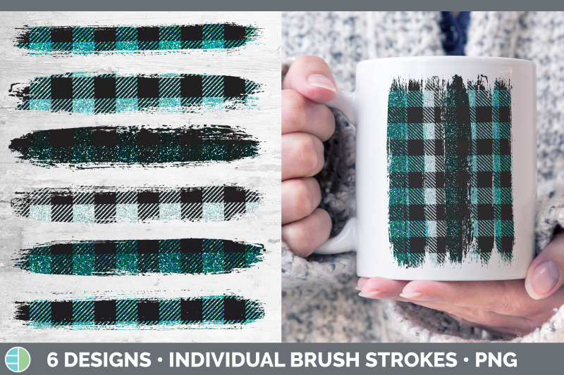 teal-buffalo-plaid-brush-strokes-png-sublimation-designs