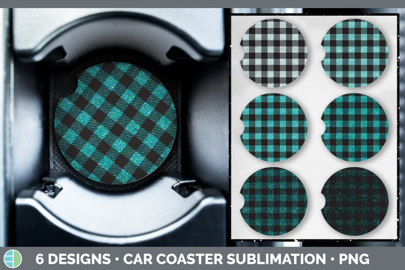 teal-buffalo-plaid-car-coaster-sublimation-designs-bundle