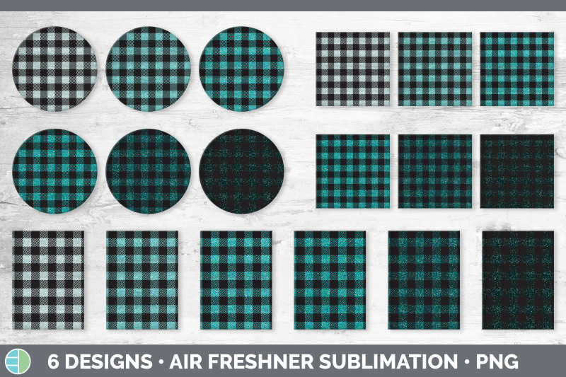 teal-buffalo-plaid-air-freshener-sublimation-designs-bundle