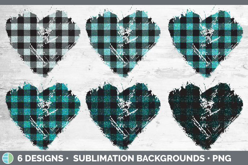 teal-buffalo-plaid-heart-distressed-clipart