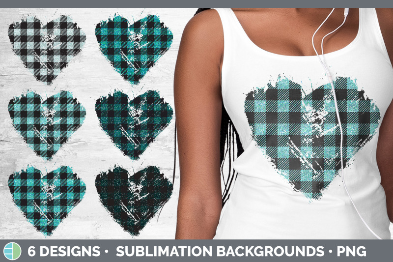 teal-buffalo-plaid-heart-distressed-clipart