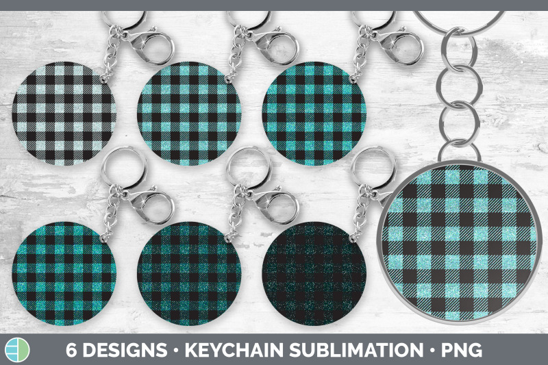 teal-buffalo-plaid-keychain-bundle-keyring-sublimation-designs